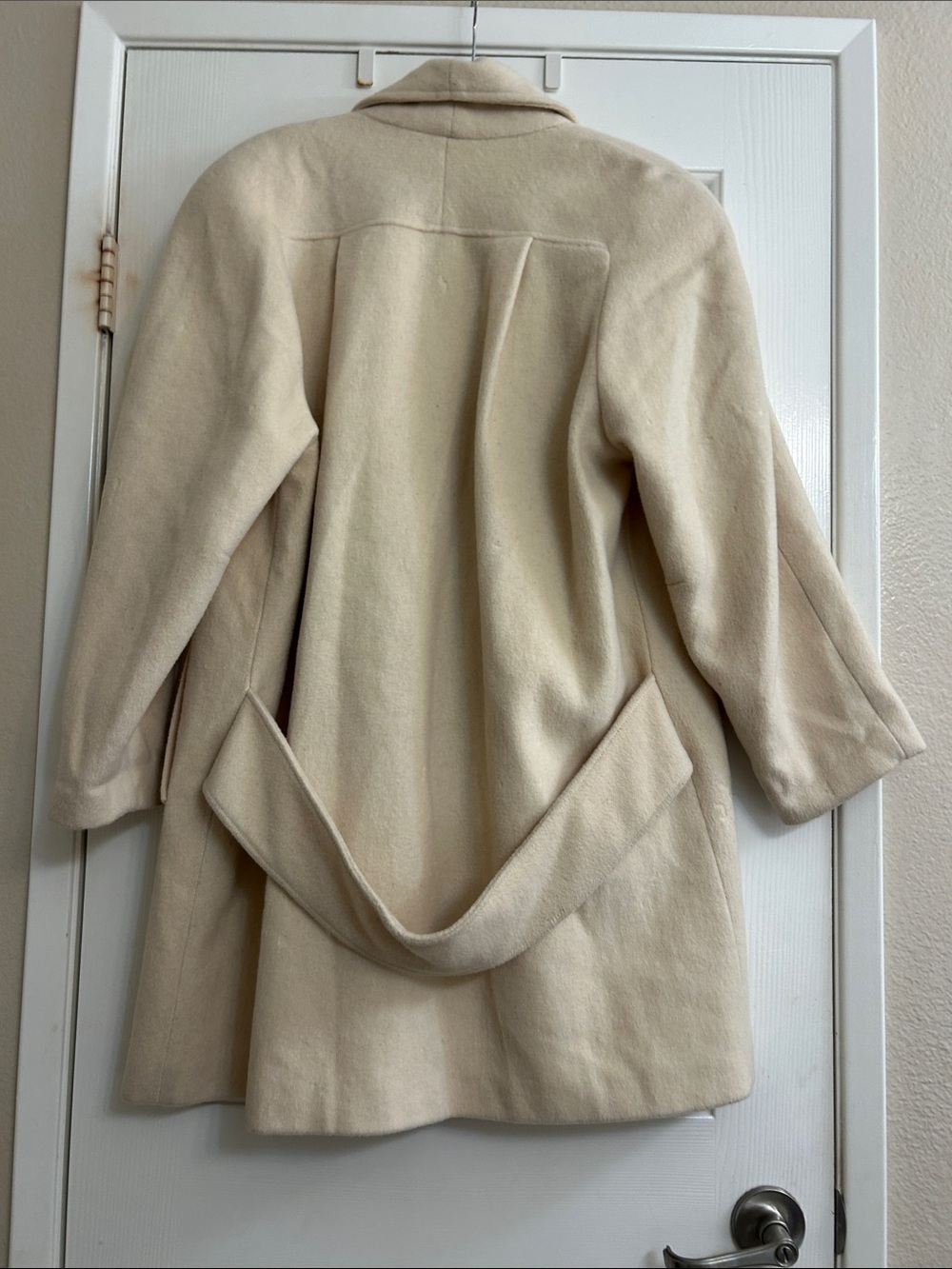 Vintage Braefair Ivory Wool Blend Double Breasted Coat Gold Crest Buttons - Picture 11 of 11